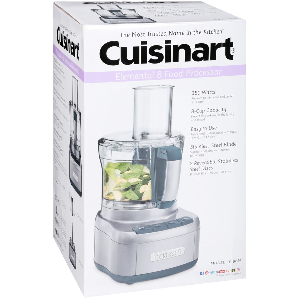 Cuisinart Elemental 8-Cup Food Processor, Silver (FP-8SV)