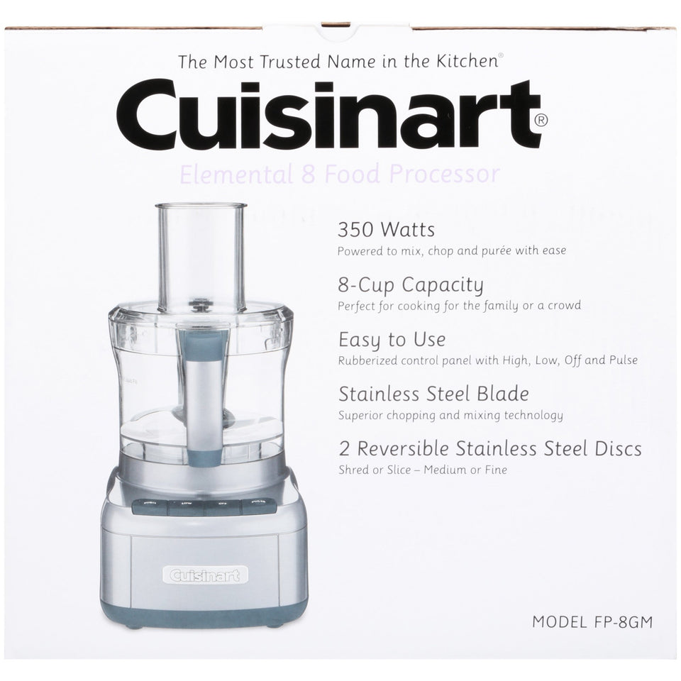 Cuisinart Elemental 8-Cup Food Processor, Silver (FP-8SV)