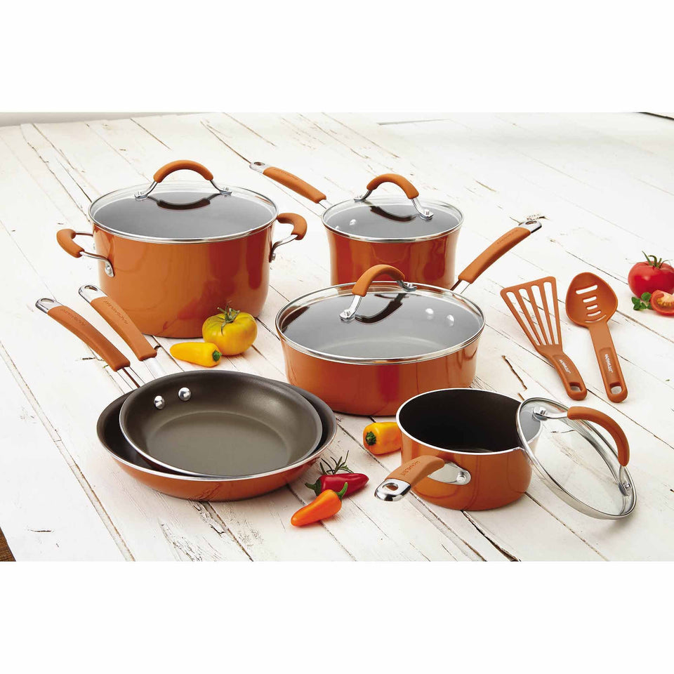 Rachael Ray Cucina Hard Enamel Nonstick 12-Piece Cookware Set