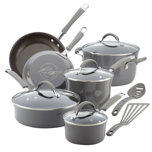 Rachael Ray Cucina Hard Enamel Nonstick 12-Piece Cookware Set