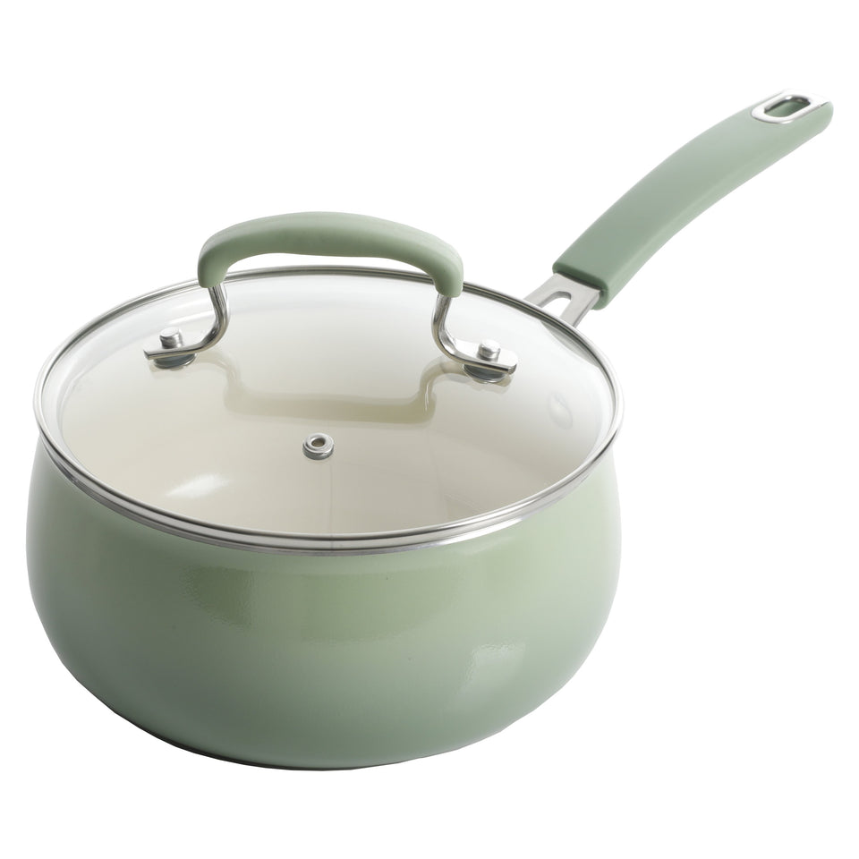 The Clara 17-Piece Classic Belly Aluminum Cookware Combo Set, Mint