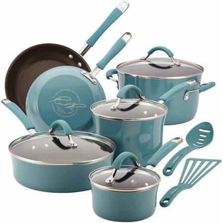 Rachael Ray Cucina Hard Enamel Nonstick 12-Piece Cookware Set