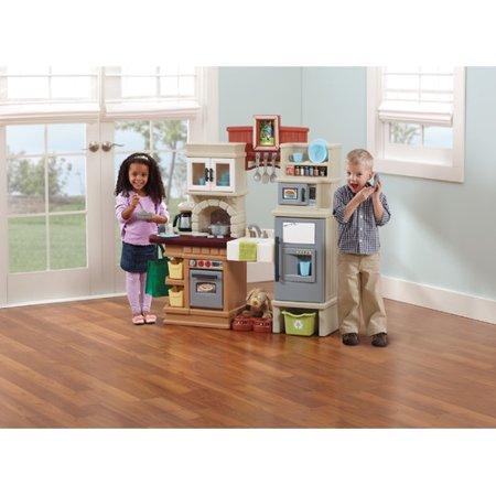 Home Kitchen Kitchen Play Set with Toy Coffee Maker and Play Food Accessories