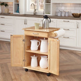 Home Styles Solid Wood Kitchen Cart, Natural