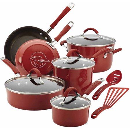 Rachael Ray Cucina Hard Enamel Nonstick 12-Piece Cookware Set