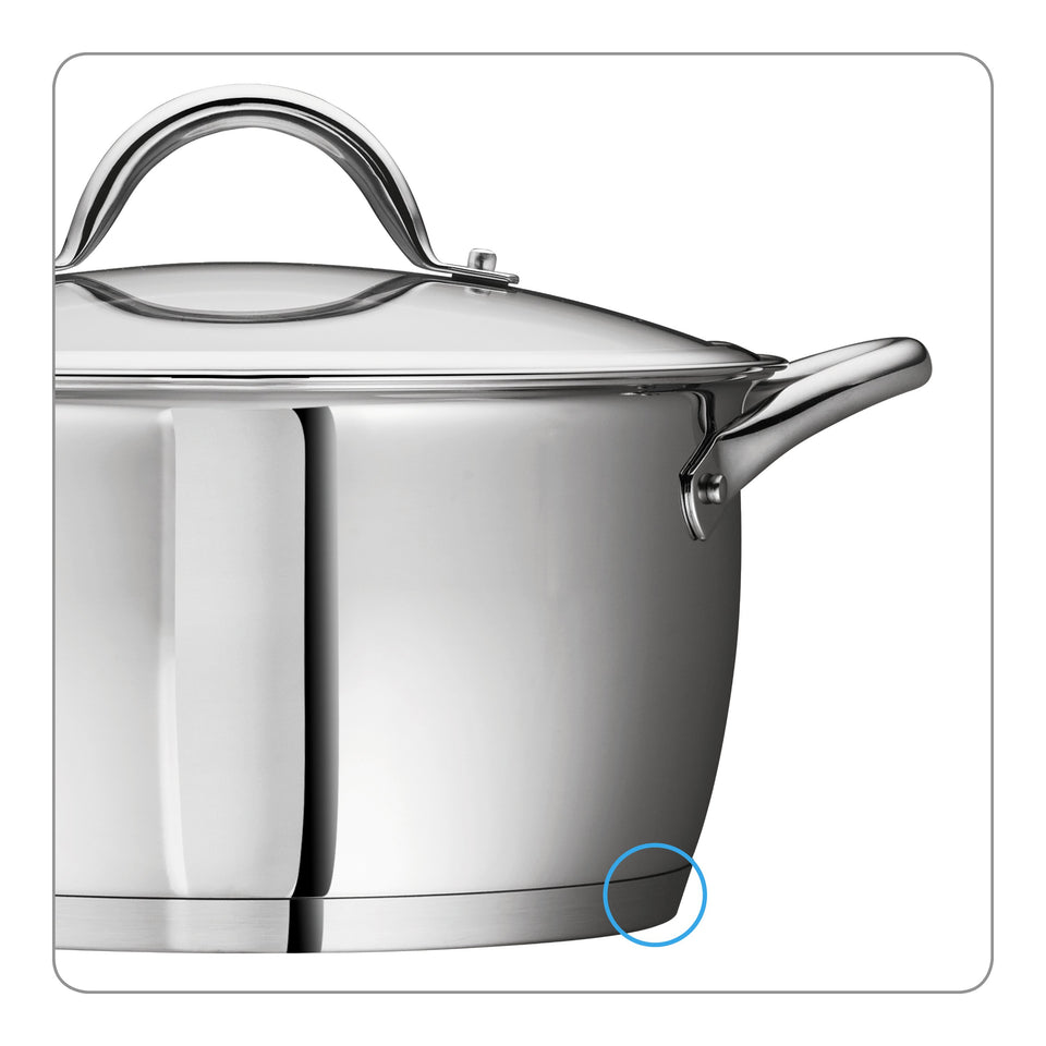Tramontina 12-Piece Gourmet Tri-Ply Base Cookware Set, Stainless Steel