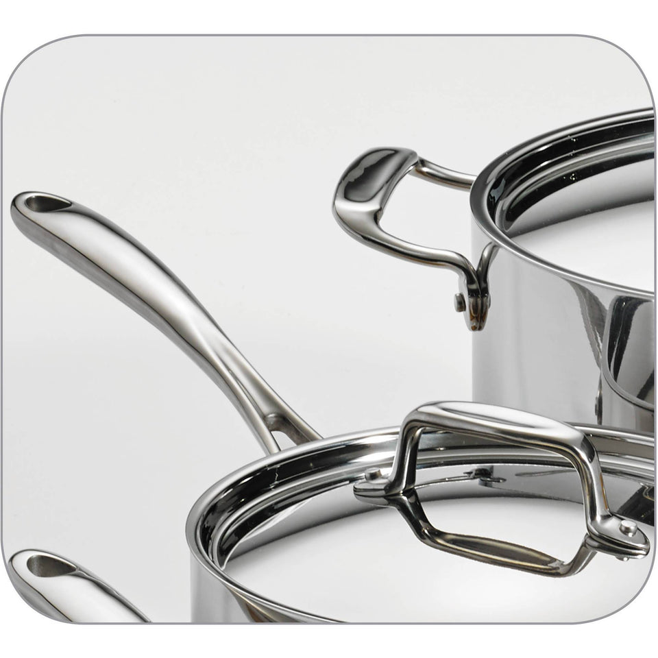Tramontina 8-Piece 18/10 Stainless Steel Tri-Ply Clad Cookware Set
