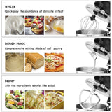 6 Speed 7.5 Qt Tilt-Head Stainless Steel Electric Food Stand Mixer