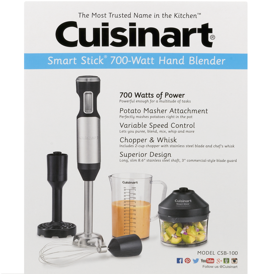 Cuisinart Smart Stick Variable Speed Hand Blender with Potato Masher