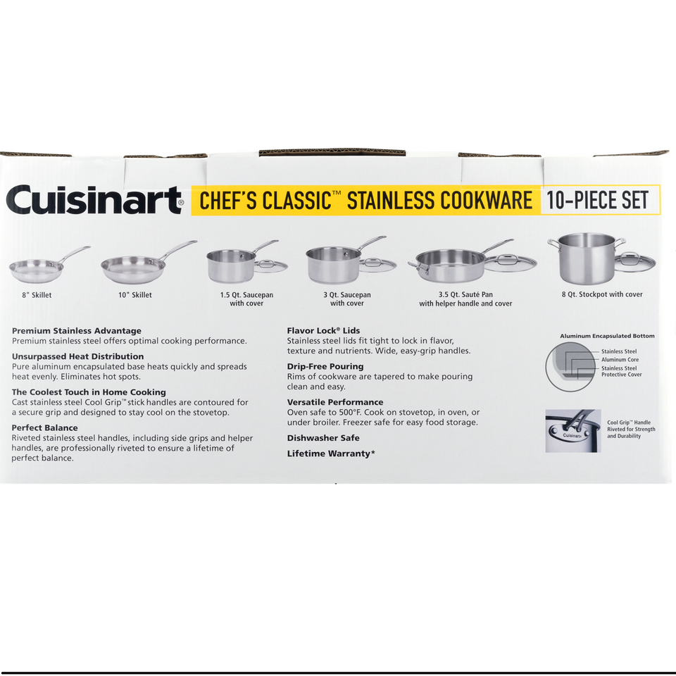 Cuisinart Chef's Classic Stainless Cookware - 10 Piece, 10.0 PIECE(S)