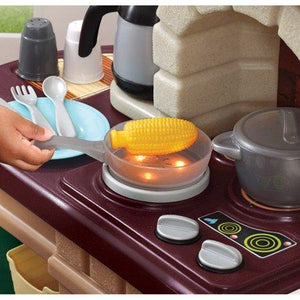 Home Kitchen Kitchen Play Set with Toy Coffee Maker and Play Food Accessories