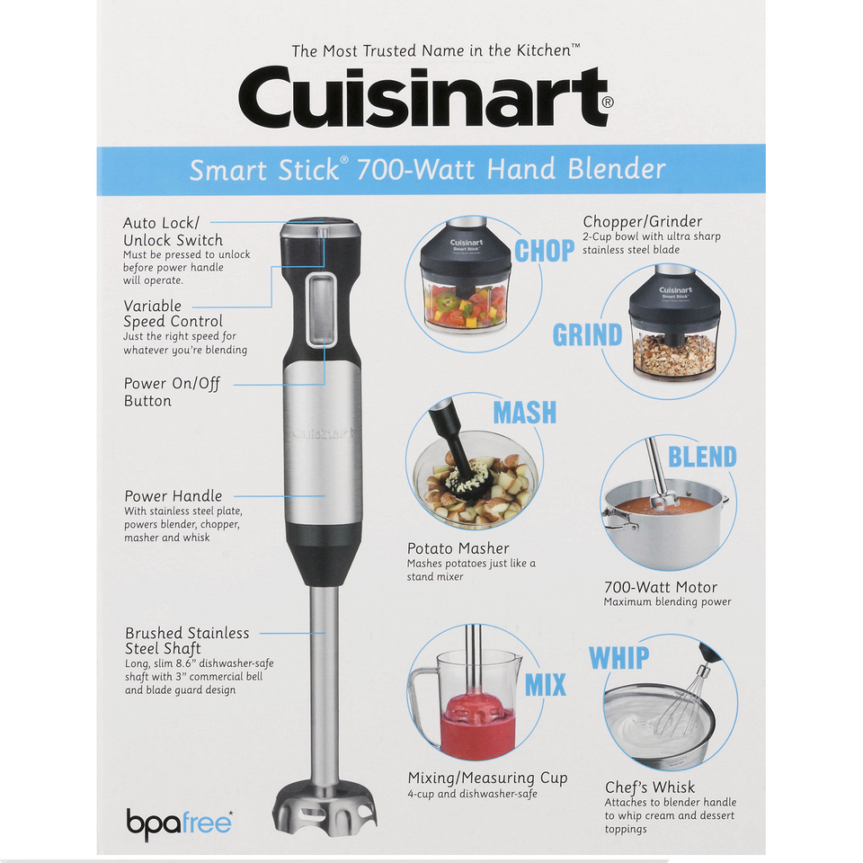 Cuisinart Smart Stick Variable Speed Hand Blender with Potato Masher