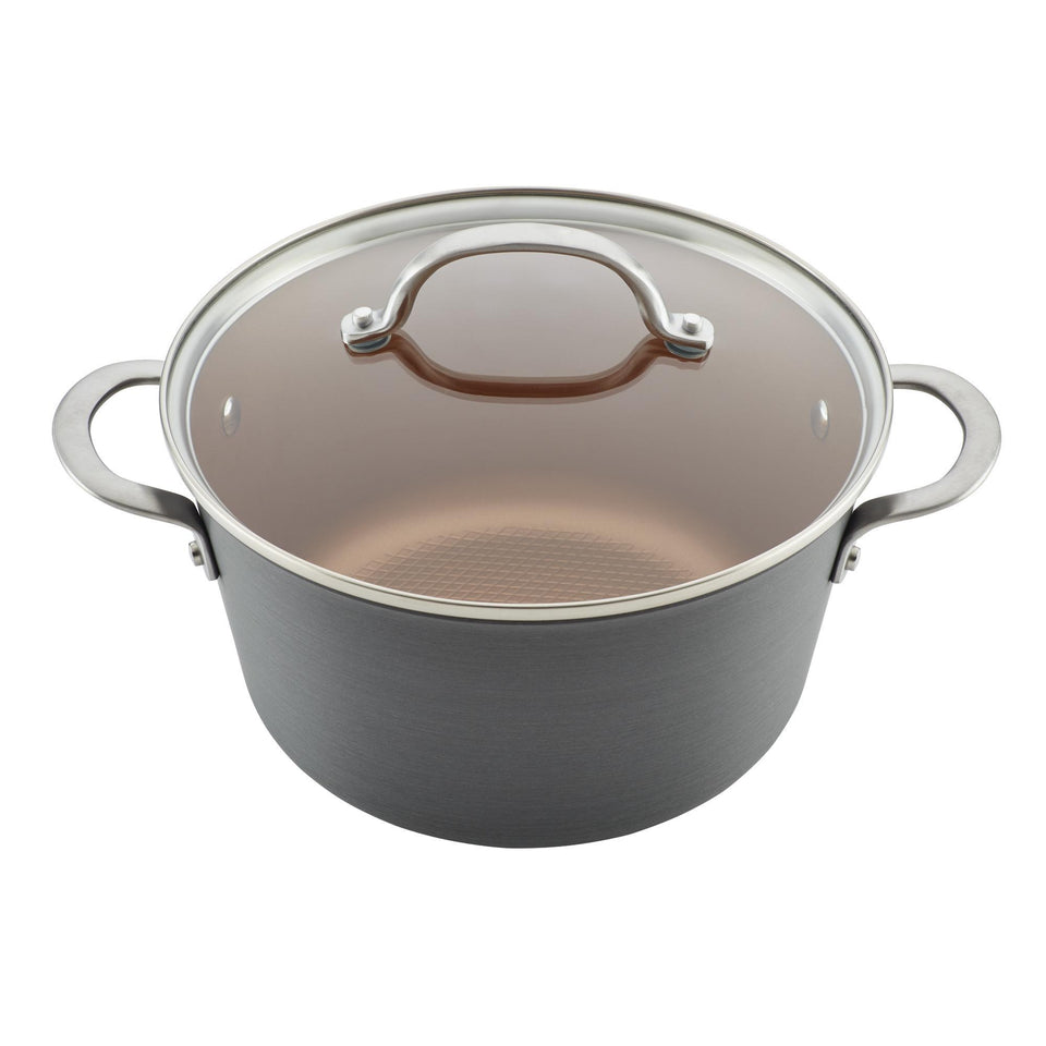 Ayesha Curry Hard Anodized Aluminum 10-Pc Cookware Set, Gray Copper