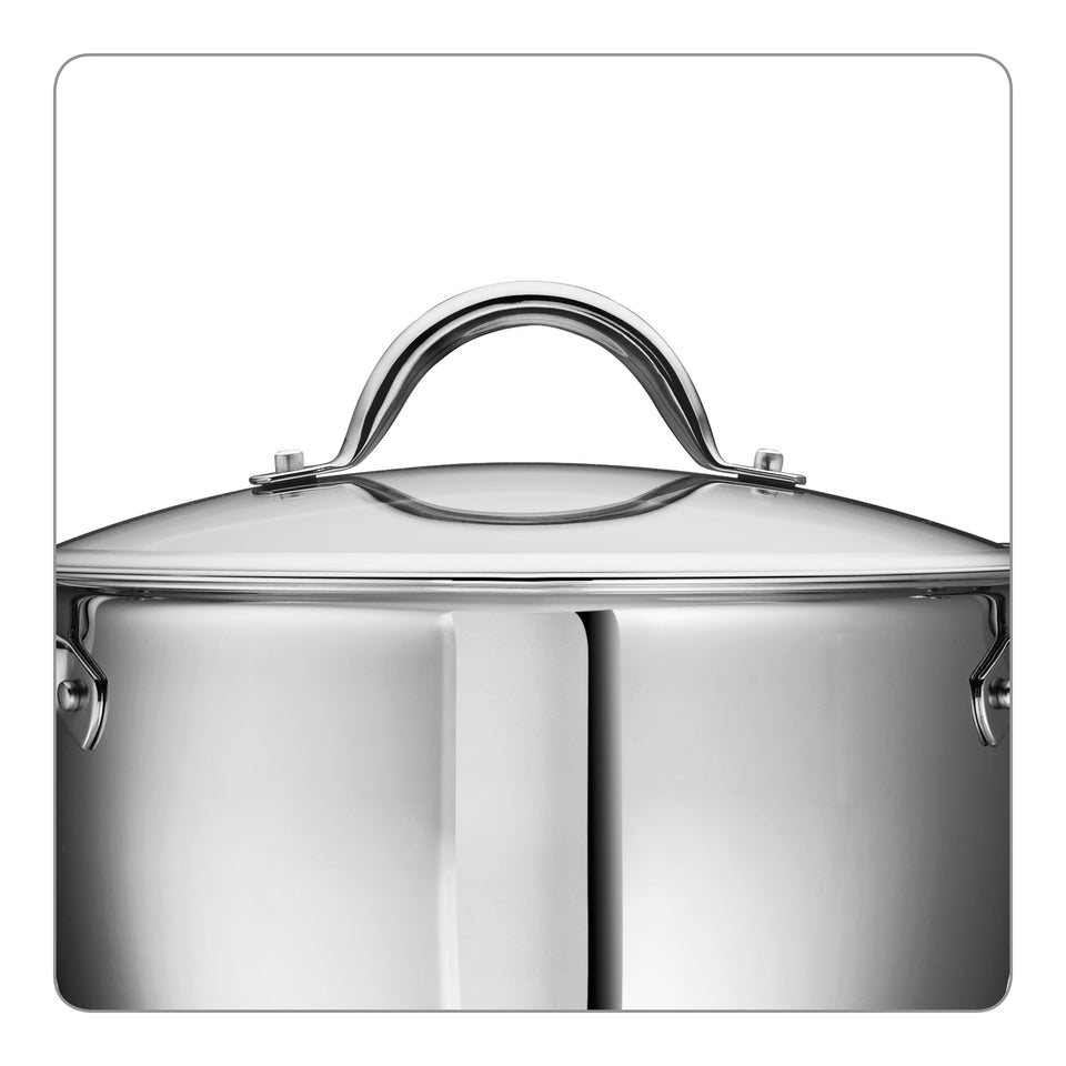 Tramontina 12-Piece Gourmet Tri-Ply Base Cookware Set, Stainless Steel